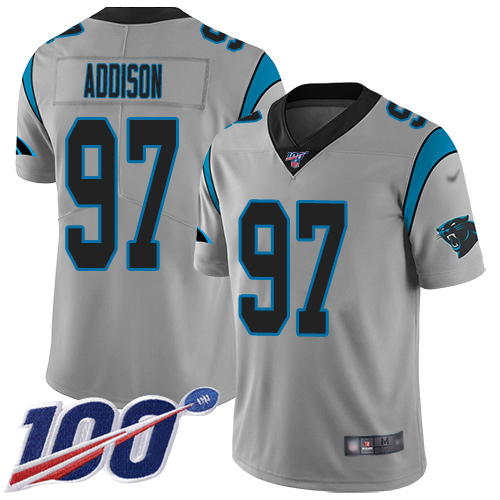 Carolina Panthers Limited Silver Youth Mario Addison Jersey NFL Football #97 100th Season Inverted Legend->carolina panthers->NFL Jersey
